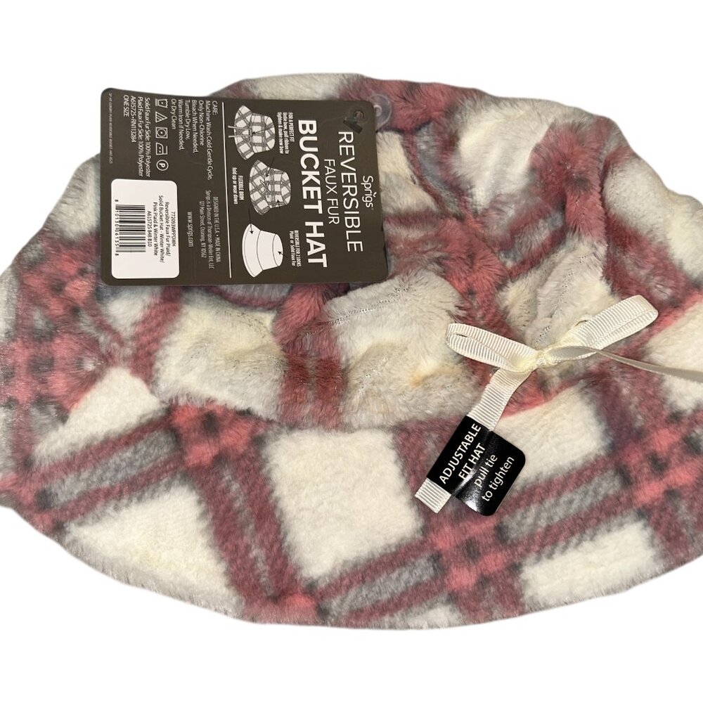 Sprigs Reversible Faux Fur Bucket Hat NWT